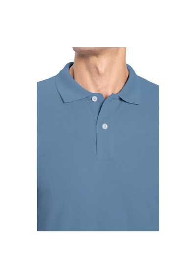Tudors Erkek Slim Fit Dar Kesim Pamuklu Yumuşak Dokulu Serin Tutan Kumaş Düz Pike Mavi Polo Yaka Tişört-33698 Mavi