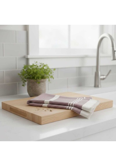 Pamuklu , Püsküllü , Yüksek Emiş Güçlü El Ve Kurulama Bezi Mutfak Havlusu 30 X 50 Cm - Kiremit Kiremit