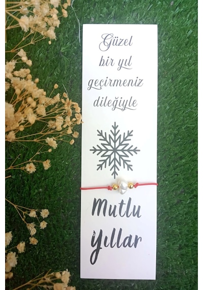 Kırmızı Yılbaşı Bilekliği - 10 Adet Şans Bilekliği - Yılbaşı Hedi