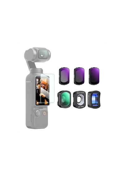 Djı Osmo Pocket 3, 10x Makro Lens +1.2x Anamorfik Lens+112 Geniş Açılı Lens +nd8 + Nd32+ Nd128 İçin 6'lı Paket Filtre, Optik Cam Manyetik Alaşım Çerçeve Diğer