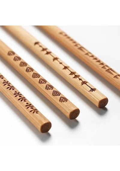 Trebent Yıkanabilir Bambu Chopstıck Japon Çin Yemek Çubuğu Çok Renkli