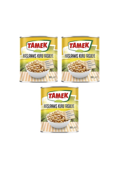 Tamek Haşlanmış Kuru Fasulye 800 Gr X 3'lü Paket