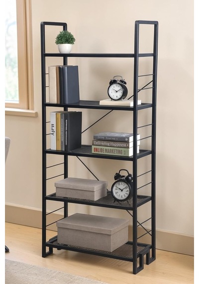 Dekoratif Siyah Metal Kitaplık 5 Raflı Çok Amaçlı Stand Salon Ve Çalışma Odası Düzenleyici Çok Renkli Dekoratif Siyah Metal Kitaplık 5 Raflı Çok Amaçlı Stand Salon Ve Çalışma Odası Düzenleyici Çok Renkli