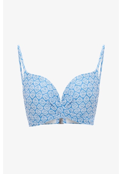 Penti Mavi Baklava Desenli Push Up Bikini Üstü