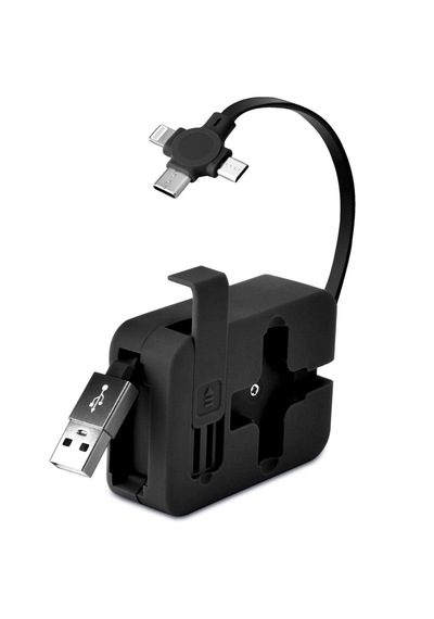 Cep Tipi Telefon Tutuculu Makaralı Uzayıp Kısalabilen 3&amp Apos Ü 1 Arada Usb Şarj Kablosu 5332