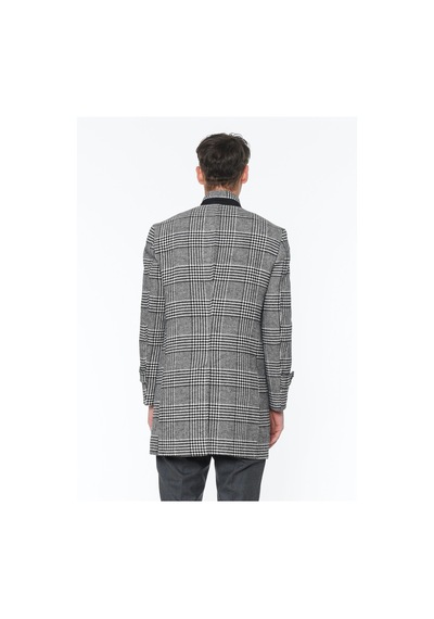 Plt9391 Dewberry Erkek Palto-desenli Siyah Desenli Siyah