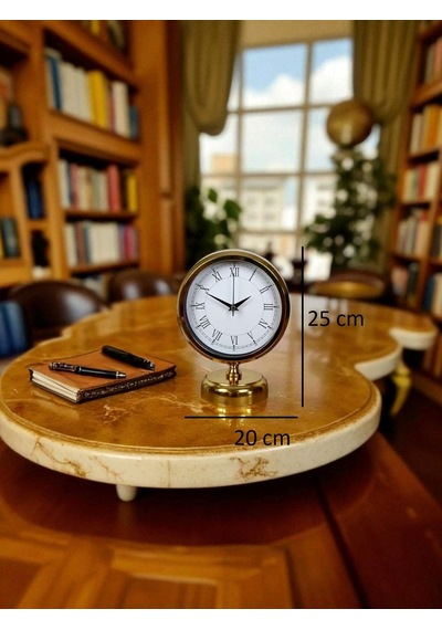 Büro Ev Ofis Hediyesi İçin 25x20cm Golden Metal Edge Masa Saati Diğer