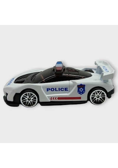 Metal Mini Polis Arabası 8 Cm - Polis - 4 Siyah