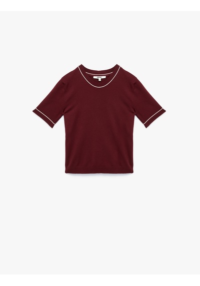 Koton Kısa Kollu Bisiklet Yaka Triko Kazak Bordo 6wak90254ht Bordo
