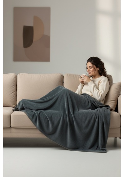 Evoria Wellsoft Peluş Tek Kişilik Tv Battaniyesi 150x200cm Antrasit