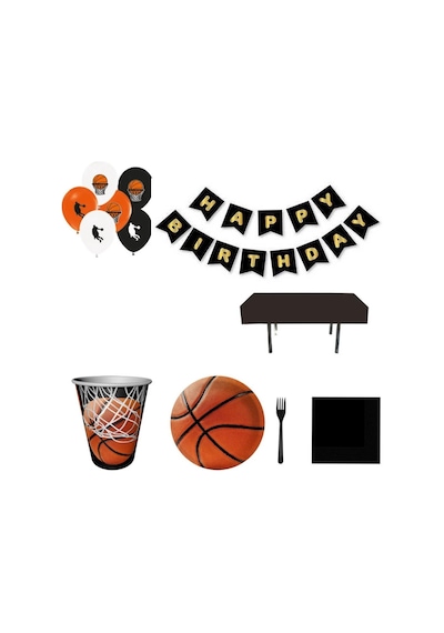 Fanatik Basketbol Doğum Günü Süsleri 8 Kişilik +3