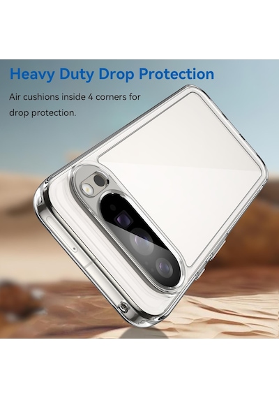 Caseonn Google Pixel 10 Pro Xl Kılıf Kamera Korumalı Darbe Emici Şeffaf Arka Kapak Tam Şeffaf