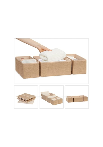 Ocean Home Textile Jüt Çekmece İçi Organizer Set Açık Bej