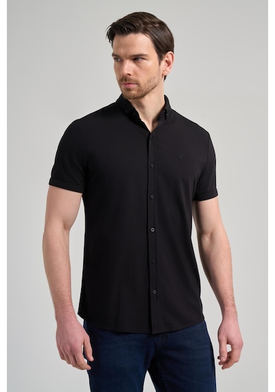 İmza Siyah Kısa Kol Düz Örme İtalyan Yaka Düğmeli Cepsiz Pamuklu Classic Slim Fit Gömlek 1004250156 001 Siyah İmza Siyah Kısa Kol Düz Örme İtalyan Yaka Düğmeli Cepsiz Pamuklu Classic Slim Fit Gömlek 1004250156 001 Siyah
