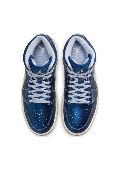 Nike Air Jordan 1 Mid Se 'metallic Blue'basketbol Ayakkabısı Lacivert