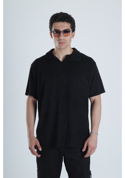 Cocopelli Erkek Siyah T-shirt Dokuma Kumaş Coc1158 Siyah