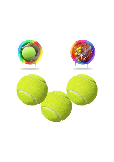 3 Adet Sarı Tenis Topu - Antrenman Tenis Topu - Masaj Topu