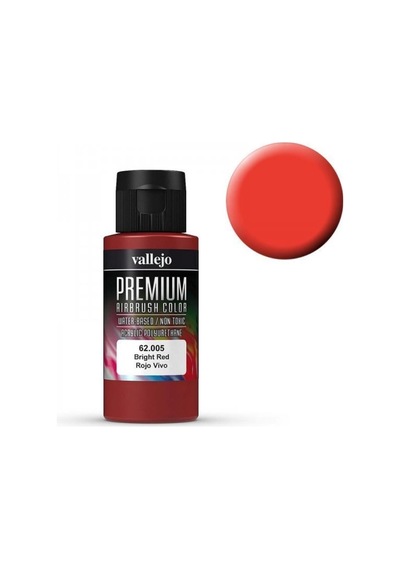 Vallejo 62005 60 Ml. Bright Red, Opaque, Premium Rc Color Serisi Model Boyası Renkli