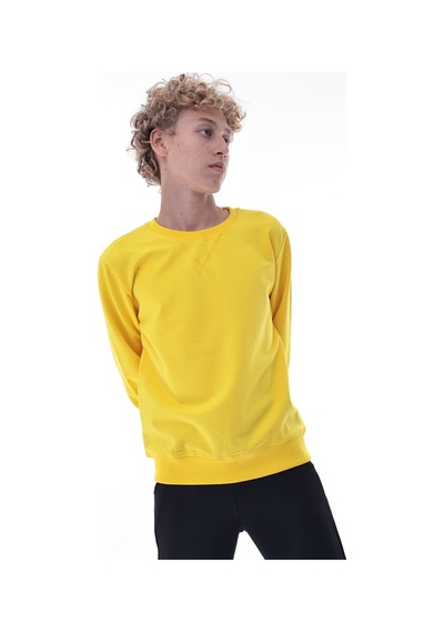Sarı Erkek Çocuk Sweatshirt Pamuklu Rahat Kalıp Günlük Model Sarı