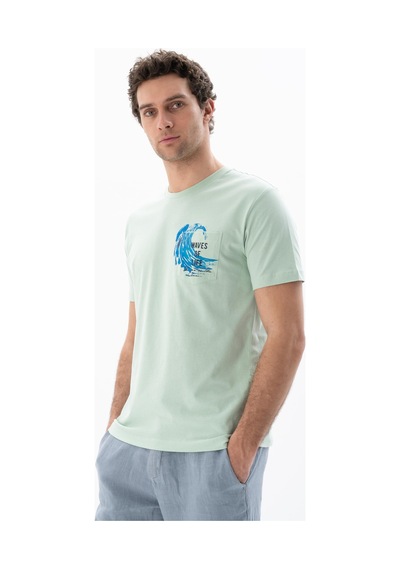 AR-MA Arma Erkek Regular Fit Bisiklet Yaka Tişört Y25344406101 Yeşil