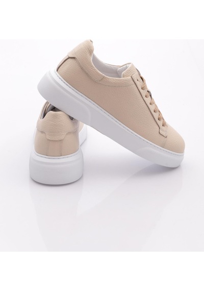 Dgn Leo Erkek Sneakers Ayakkabi Bej Floater Beyaz
