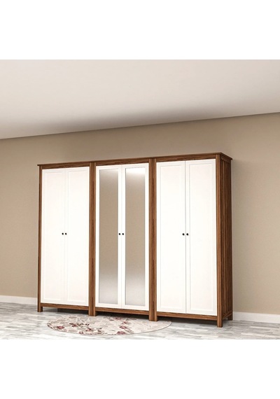 Midyum 6 Kapılı Gardrop Suntalam Beyaz