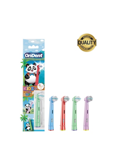 Panda Kids - Çocuklara Özel Oral-b Uyumlu 4 Adet Yedek Başlık Nazik Temizlik Ve Diş Eti Koruması