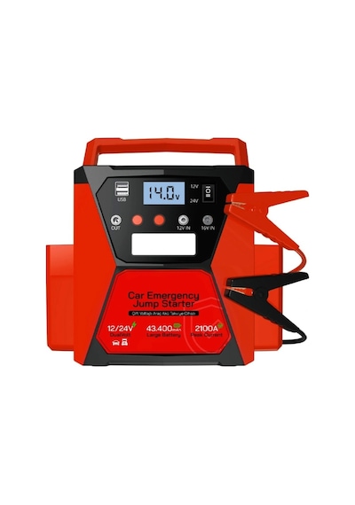 12v/24v Akü Takviye Cihazı 43.400mah 2100a Powerbank Jump Starter Kamyon İş Makinesi Otobüs Taksi