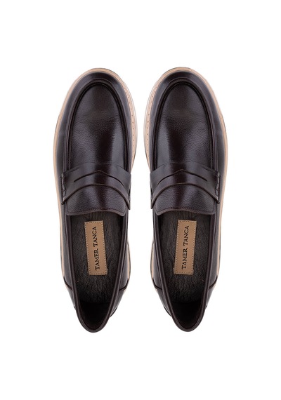 Tamer Tanca Erkek Hakiki Deri Kahverengi Loafer Ayakkabı 870 600 Erk Ayk Sk26-27 Kahve Dr