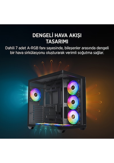 James Donkey Stark S801 7xargb Temperli Cam 650w 80+ Bronze Atx Siyah Gaming Oyuncu Kasa
