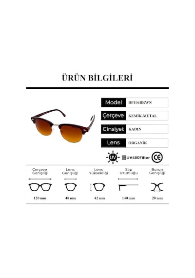 Della Pianto Dp106Brwn Clubmaster Kadın Güneş Gözlüğü