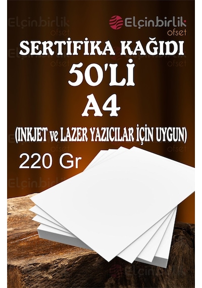 A4 Sertifika Kağıdı 220 G 50 Adet