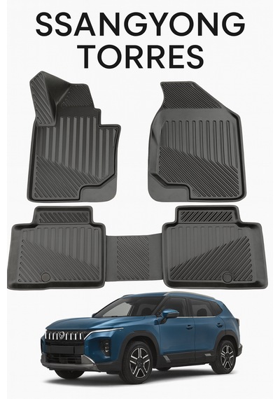 Ssangyong Torres Evx Elektrikli 3d Oto Paspas Tam Uyum Siyah