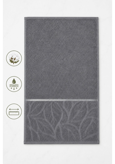 El Yüz Havlusu 50x90 Cm Kısmi Kadife Lunaria Collection 230 Gr Antrasit
