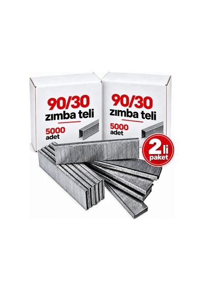 2'li Paket - Ithal 9030 90 Serisi Havalı Zımba Teli 30 Mm 10.000 Adet