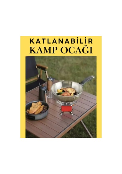 Portatif Kamp Ocağı - Tek Gözlü Manyetolu Piknik Ocağı - Kartuşlu Mini Ocak - Kırmızı +2 Kartuşlu Kırmızı Kırmızı