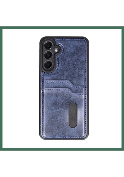 En-cag Samsung Galaxy A56 Uyumlu Kılıf Sara Kartvizitli Deri Kılıf - Lacivert Bss