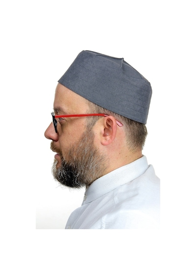 Kubbeli Sert Kalıp Takke - Gri