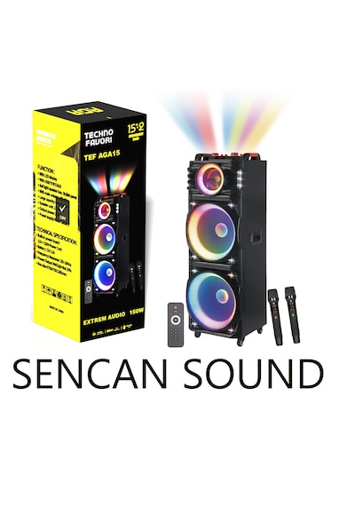 Techno Favori Tef Aga 15 Extrem Party Hoparlör 2x15inç Karaoke - Sencan Sound