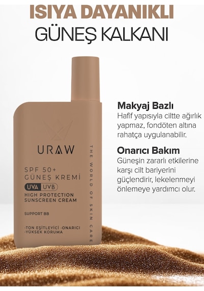 Uraw Support BB Koruyucu Yüz Güneş Kremi SPF50+ 50 ML