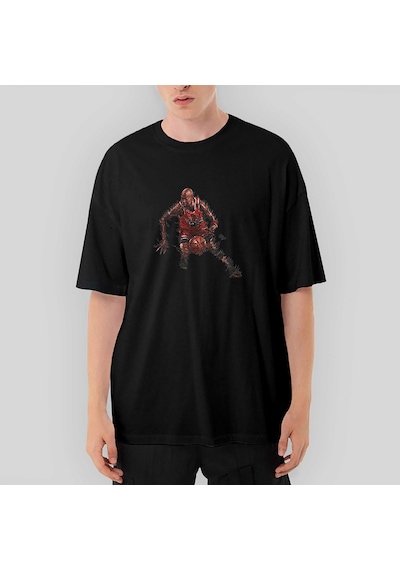 Zepplin Giyim 23 Silhouette Oversize Siyah Tişört Siyah