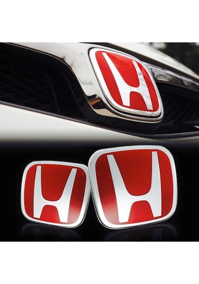 Honda Civic 06-12 Fd6 Kırmızı H Arka Bagaj Logo-ön Panjur Logo
