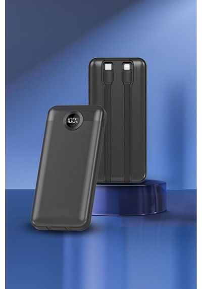 Trm-1015 10000 Mah 2 Çıkışlı 22.5w Hızlı Şarj Dijital Göstergeli Powerbank Siyah