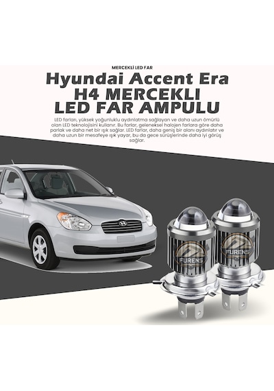 Hyundai Accent Era Mercek Led Xenon Uzun - Kısa Tek Renk Beyaz Şimşek Etkili