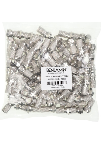 F Konnektör Rg6 Geniş Standart A Sınıf Benjamin Bj-f2020 100 Adet