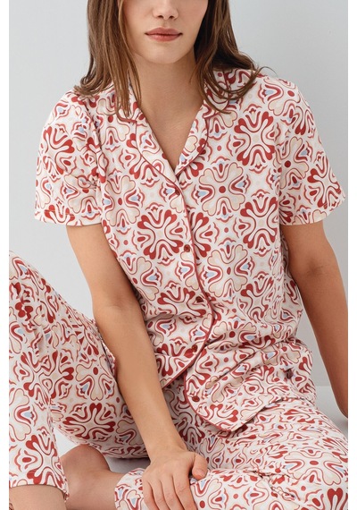 Pierre Cardin Kadın Bordo Gömlek Pijama Takım Pc9198-s-v1 Bordo