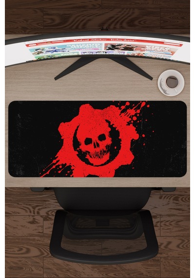 Gears Of War Kaymaz Dikişli Kauçuk Oyuncu Mousepad V2 - 70x30 Xl Gaming Mouse Pad Fare Altlığı
