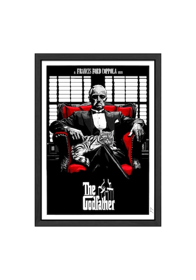 The Godfather Siyah Ahşap Çerçeveli Poster, Dekoratif Film Duvar Tablosu