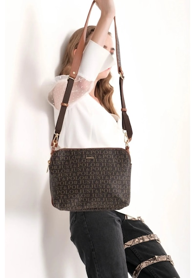 Just Polo Kadın 5 Bölmeli Büyük Boy Çapraz Omuz Çantası 232044mh Kahverengi - Taba 84256734