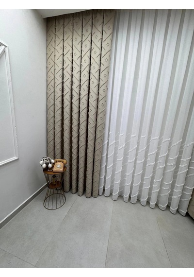 Nivemeshome Sedef 3-0006 Vizon 1/3 Pileli Fon Perde 90x260